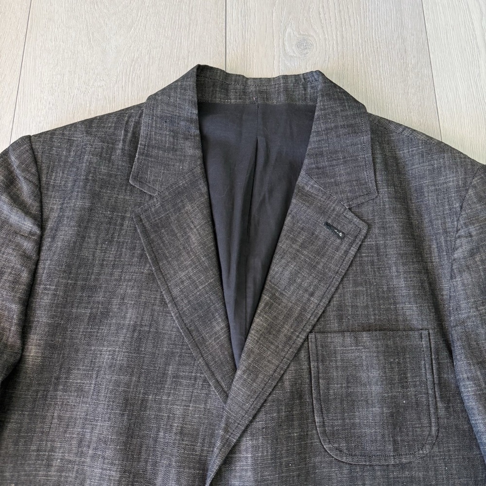 APC Rue Madame Paris Men's Sport Coat 100% Cotton Size M Medium Gray Chambray